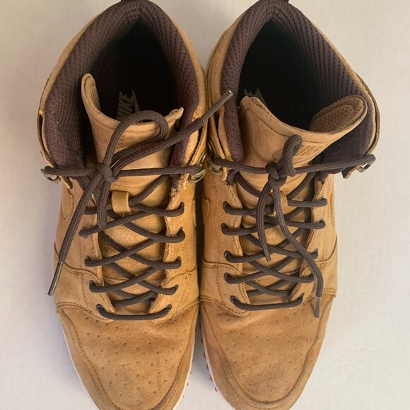 Nike Dunk Hi CMFT WB Wheat Yellow Brown Suede Upper Gum Size 12 Sneakers Shoes - Picture 11 of 14